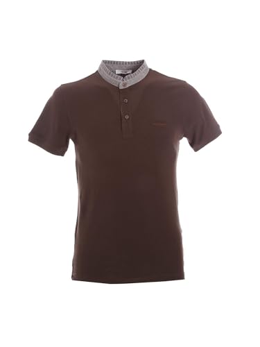 T-shirt marron Yes-Zee T714 : fini les cols détendus au lavage