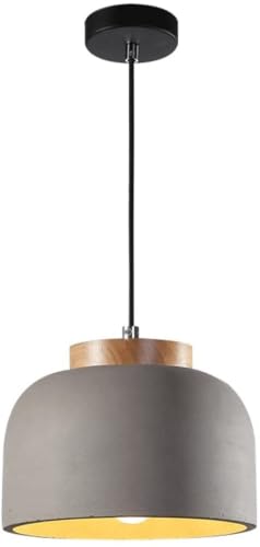 Lámpara de cemento industrial con detalles de madera para proyectos de diseño