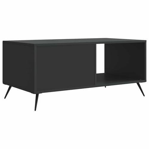 Table basse noire en bois 90cm table d'appoint salon vintage - 7