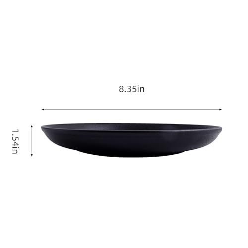 DealbyBox 8 Inch Ceramic Pasta Bowls Salad Bowls Large Ceramic Serving Bowls for Soup, Dessert, Shallow Bowls Plates for Dinner (4Pack, Matte Black) by DealbyBox - Image 5