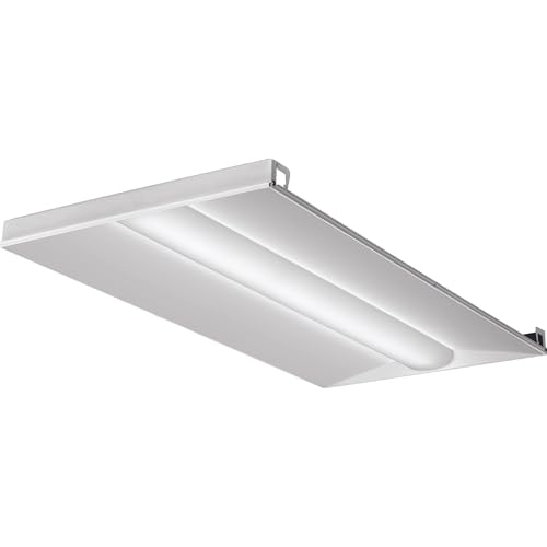 Lithonia Lighting 2x4 LED Troffer Light, BLT Series Low Profile LED Drop in Ceiling Light for Dropped Ceiling with Curved Ribbed Diffuser, 4000 Lumens, 4000K Cool White