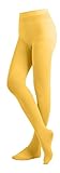 EMEM Apparel Girls' Gold Yellow Opaque Ultra Soft Microfiber Dance Footed Tights – Solid Color, Size 6-8