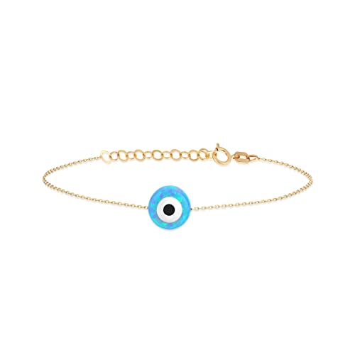 Gelin Opal Evil Eye Bracelet in 14K Solid Gold