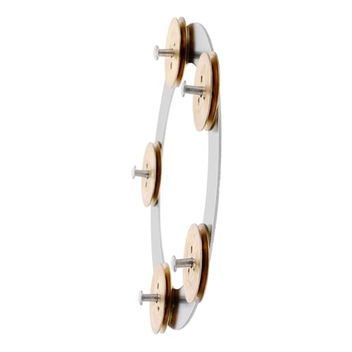 ERINGOGO Mountable Symbal Hihat Tambourine Stainless Steel Drum Mount Metal Hand Tambourine Cymbal Ching Ring Foot Drum Set Accessory