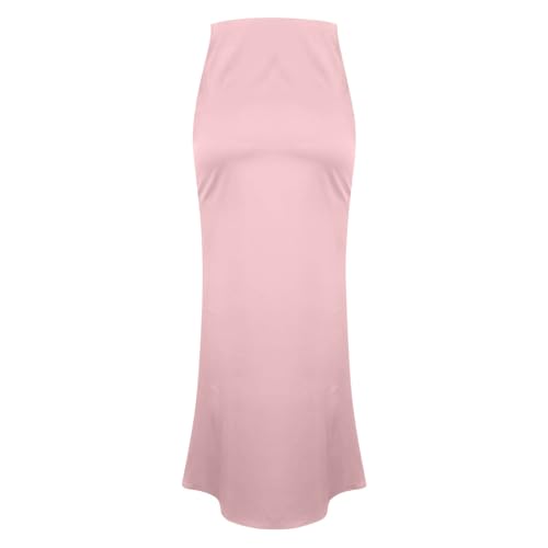 Womens Satin Skirts High Waist Elastic Maxi Skirt Silk Elegant Dressy Bodycon A-Line Long Skirts Cocktail Outfits4