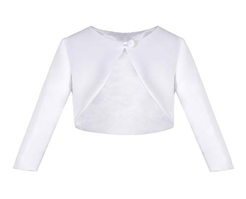 ekidsbridal Satin 3/4 Sleeves Flower Girl Bolero Jacket Dress Cover Up