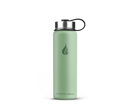 Image of HYDRO CELL Stainless Steel Insulated Water Bottle with Straw - For Cold & Hot Drinks - Metal Vacuum Flask with Screw Cap and Modern Leakproof Sport Thermos for Adults (Sage 24oz)