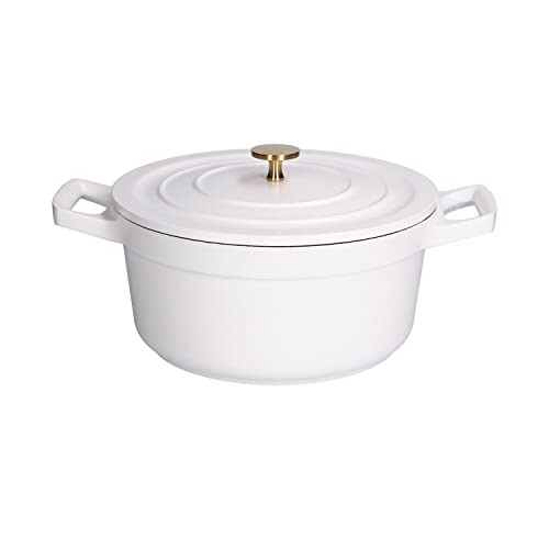 LA PORCELANA BIANCA Cacerola honda antiadherente con tapa RIBOLLE blanca + Agarraderas Ø24 cm Cover