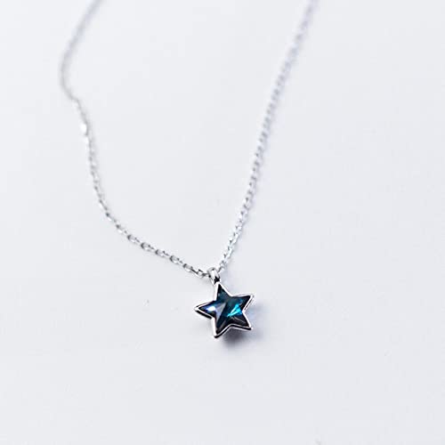 Collier étoile bleue argent 925 cadeau de Saint-Valentin