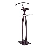 Pilaster Designs - Modern Chrome / Walnut Finish Suit Rack Valet Stand