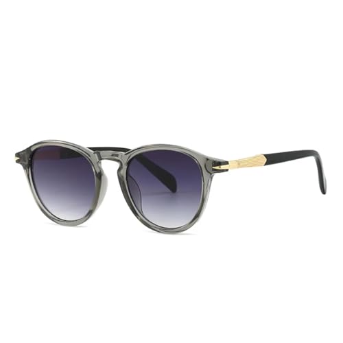 Lunettes de soleil rondes hommes vintage UV400 punk dégradées tendance été