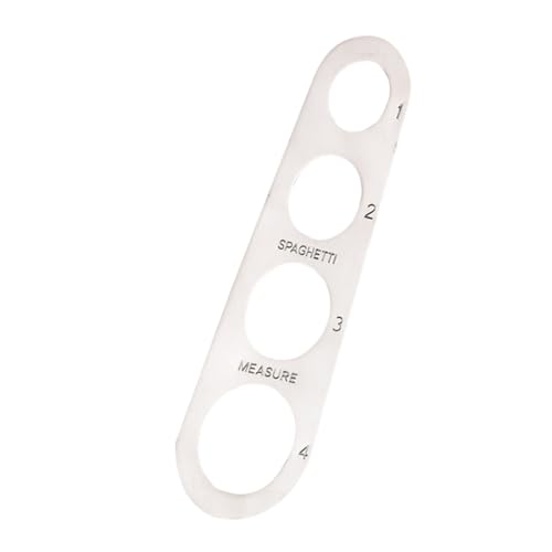 NUOBESTY Outil de Mesure pour Pâtes Spaghetti en Acier Inoxydable à 4 Trous Règle Compacte pour Contrôler Portions Précises Ustensile Cuisine Léger et Portable Cuisson Pâtes