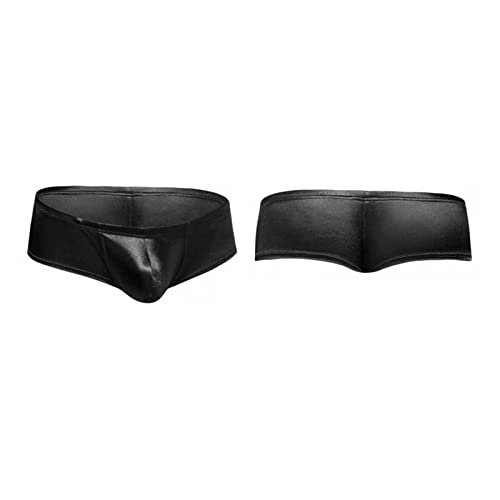 VYLYNL Ropa interior de cintura para hombre, pantalones cuadrangulares en forma de U en forma de seda brillante, ropa interior para hombre, sin sudor, ropa interior para hombre, Negro, XL