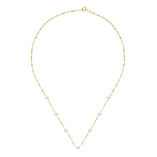 Collier perles de culture eau douce rondes 5-6 mm pour un style chic au quotidien