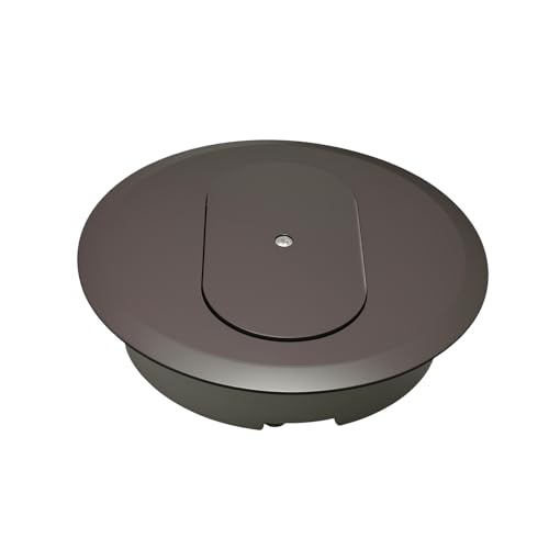 E97DSB Dark Brown Floor Box Cover Kit Round Floor Duplex Receptacle Flush Mount Cover Caramel Floor outlet Cover Replace Fit For Tile and Carpet Installations And More