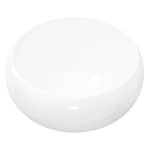 vidaXL Lavabo Ronde Céramique Lave-Mains Vasque Evier pour Salle de Bain