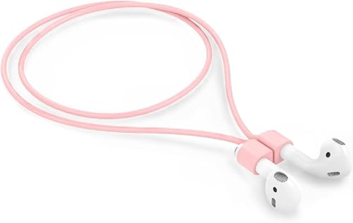 Image of OJOS Ultra Strong Magnetic Anti-Lost Straps Compatible with AirPods, Soft Silicone Sports Compatible with AirPods 4rd / AirPods Pro 1st & 2nd / AirPods 3rd /AirPods 1&2, Neck Rope Cord- Pink