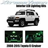 XtremeVision Toyota FJ Cruiser 2008-2015 (4 Pieces) Green Premium Interior LED Kit Package + Installation Tool