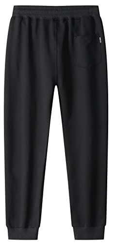 Kihatwin Big Boy's Teen Zip Joggers Pants Casual Gym Workout Athletic Pants Tapered Sweatpants with Pockets2