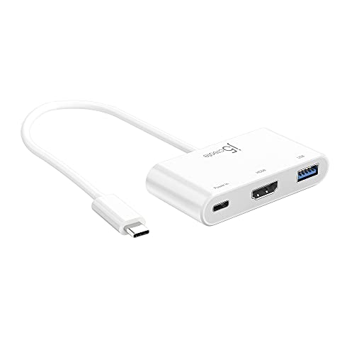 j5create USB Type-C to HDMI and USB 3.0 with Power Delivery JCA379, 4K HDMI Compatible With MacBook, Chromebook, XPS 13/15, computers with USB Type-C port (white) j5create USB Type-C to HDMI and USB 3.0 with Power Delivery JCA379, 4K HDMI Compatible With MacBook, Chromebook, XPS 13/15, computers with USB Type-C port (white)