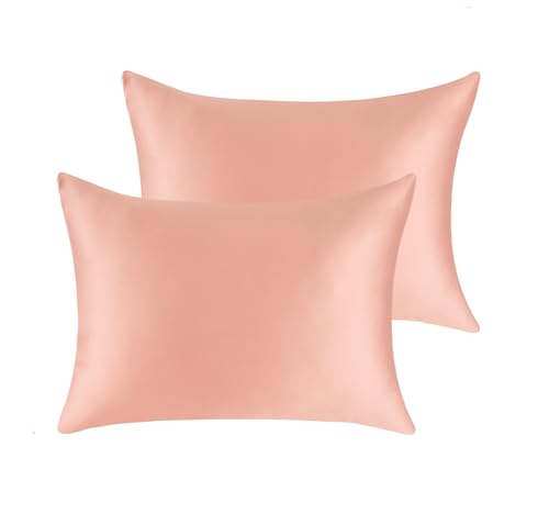 Cotton Pillow Protectors/Cases Queen Size with Zipper 2 Pack Blush Pink Color,Cooling & Breathable Bed Pillow Protectors Set of 2 Pillow Cases Cover (Queen Size 20" x 30")