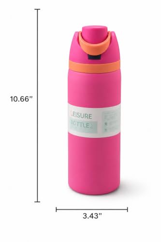 Image of HomeCloud 1200ML Stainless Steel Water Bottle - Double-Wall Vacuum Insulated, Leakproof Straw Lid, BPA-Free Reusable Travel Flask with Two-Way Spout for Gym, Office & Outdoor Use (S Pink)