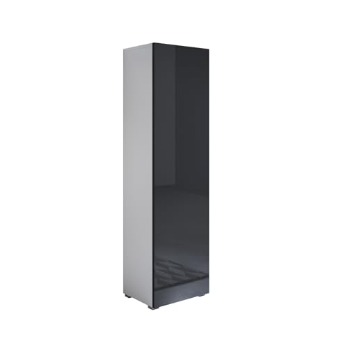 MB Muebles Bonitos, Armoire avec Pieds 2 cm Luke V4 pour Salon ou Salle à Manger Moderne, Meuble Modulaire en Mélamine Brillante, Couleur Blanc et Noir,...