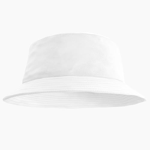 Chapéu Bucket Hat Unissex Liso Estilo Moderno (BR, Alfa, Único, Branco)