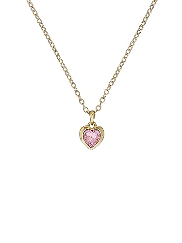 Ted Baker Hannela Crystal Heart Pendant Necklace For Women (Gold/Pink Crystal)