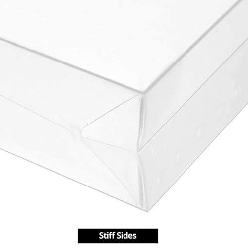 Image of QWORK Art Portfolio Folder - 17x13 Inch, Water-Resistant Solid Stiff Material, 4 Pack Translucent Large Storage for Artwork, Diamond Painting, Posters and Classroom Supplies, QS15552
