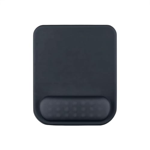 Image of Mouse Pad with Gel Wrist Rest Support, Ergonomic Mouse Cushion with Non Slip Rubber Base Mouse Pad for Laptop, Computer, Gaming, Office (Black, Rectangular)