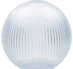 12 Inch Clear Acrylic Prismatic Neckless Lamp Post Globe with 5.25 Inch Opening