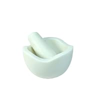 Marble Mortar and Pestle Set - Stone Khalbatta, Imamdasta, Kharal, Kundi, Okhli, Musal, Mixer, Silbatta Kitchen Tool for Grinding Spices & Ingredients - 5x5x3 Mortar, 2x2x5 Pestle