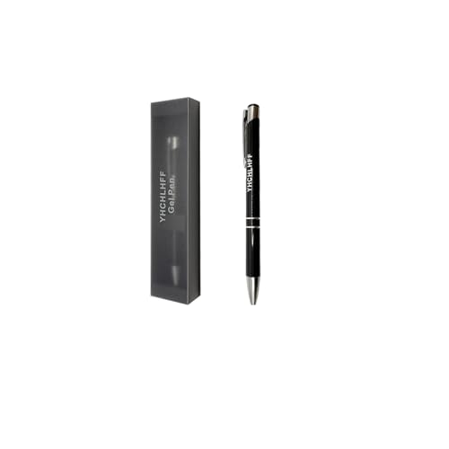 Bolígrafo retráctil de metal negro de 0.5 mm