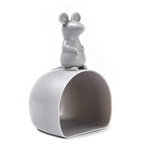 米計量カップ再利用可能なプラスチックダークグレーマウス形状軽量シリアルライススプーン米カップホームキッチン測定ツールプロフェッショナル