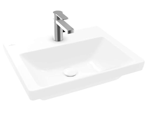 Villeroy & Boch Subway 3.0 Schrankwaschtisch, 550 x 440 mm, 1 Hahnloch, ohne Überlauf, ungeschliffen, 4A70F5, Farbe: weiß-alpin