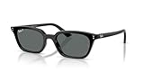 Ray-Ban Gafas de sol unisex con montura negra, lentes polares gris oscuro, 53 mm