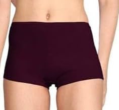 Women's Mid Rise Full Panty Cotton Boy Shorts Boxer Brief Cotton Crotch Style Underwear Waistband | Daily use Underwear Pack of 1 (in, Alpha, S, 1, Purple)-image-13