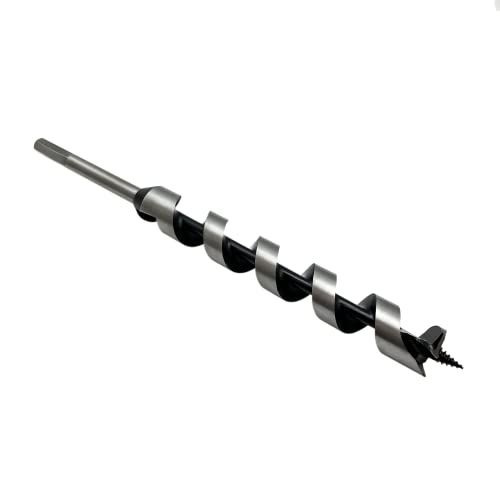 CORTOOL 1 x 12 Inch Auger Drill Bit for Wood Soft and Hard Wood Plastic with 7/16 Inch Hex Shank