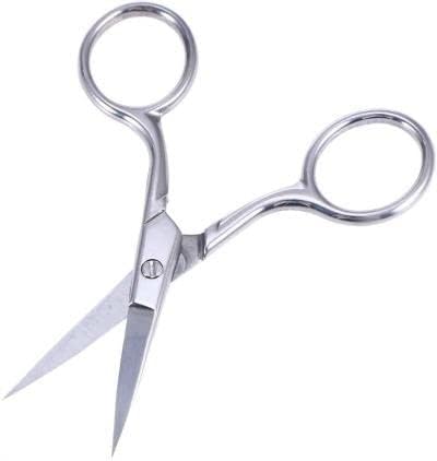 CAILYN 1Pc Stainless Steel Manicure Scissors Facial Hair Eyebrow False Eyelash Scissor Eyebrow Trimmer Eyebrow Eyelashes Nose Hair Scissor Nail Makeup,Scissors with Blades