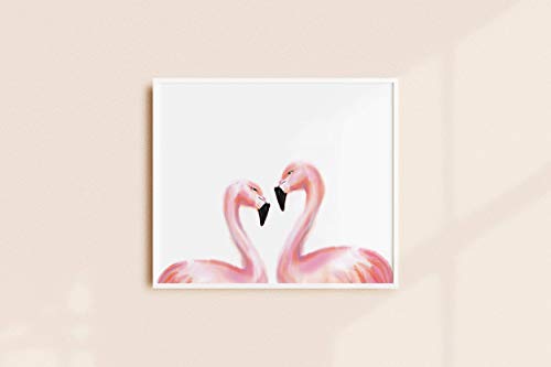 Pink-Flamingo-In-Love-Art-Print-Home-Decor-Sweet-Wedding-Anniversary-Girl-Room-Home-Wall-Decor-Housewarming-Gift-Idea-UNFRAMED-Signed-by-Artist