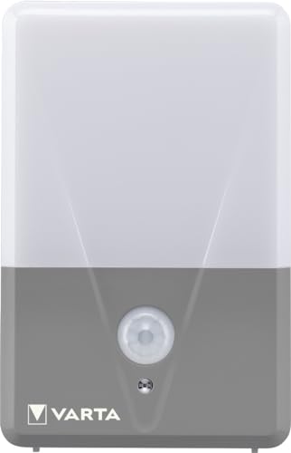 Varta Nachtlicht mit Bewegungssensor LED inkl. 3X AAA Batterien, Motion Sensor Outdoor Light, Installation: Schraube, Magnet oder 3M-Klebeband, Spritzwassergeschützt, automatische Abschaltung, Weiß