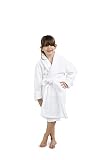 BC BARE COTTON Kids Microfiber Fleece Shawl Robe - Girls - White - 9-12 Years