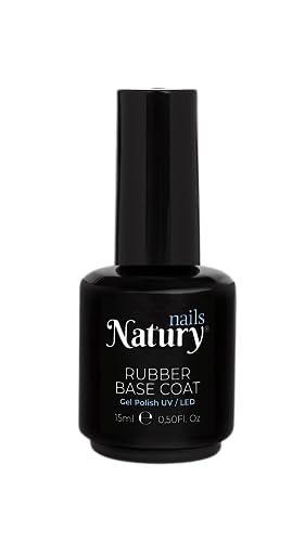 Natury Nails Rubber Base Coat 12 FREE Gel Polish UV/LED 15ml Esmaltes Semipermanentes. Constructor alargador de uñas. Extra Fuerza, volumen y nivelación. Cruelty Free y Vegano.
