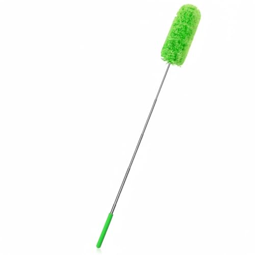 Image of Tanlade 1 Pcs Microfiber Feather Duster for Cleaning, Extendable 13-31 Inch Ceiling Fan Duster with Bendable Head, Washable Tools for Ceiling Fans, Furniture, Car, Cobwebs (Green)