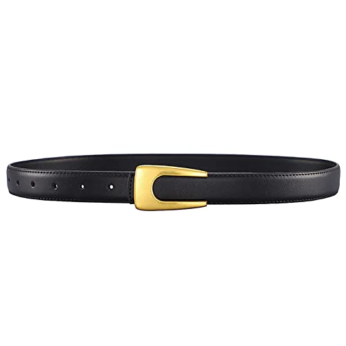 Womens Leather Belt Skinny Waist Belt for Dresses Gold Belts for Women Dresses Womens Belts for Jeans - Main Image