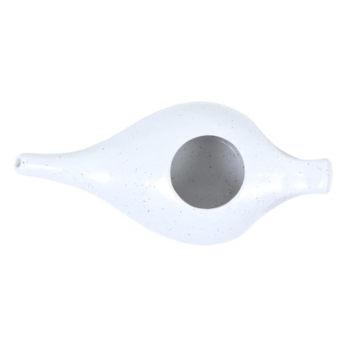 Image of QIMACPLUS Leak-Proof Durable Ceramic Jal Neti Pot | Non-Metallic, Lead-Free, Microwave & Dishwasher Safe with Comfortable Grip | 1 PCS (Marble - 220 ML)