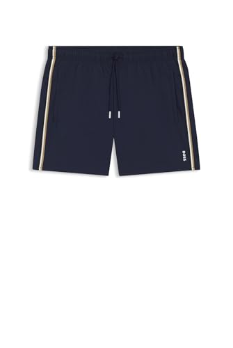 Boss Hommes Iconic Short de Bain avec Rayures emblématiques et Logo