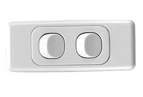 Double Wall Light Switch Slimline 240V 10A Australian SAA Approval Compatible with C2000 Series