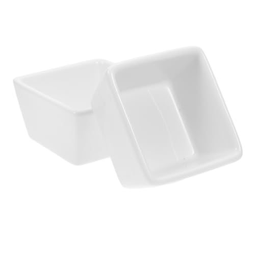 Abaodam Tarro Cuadrado de Cerámica Pequeño para Azúcar y Postres, Recipiente sin Tapa Resistente, Accesorio Adecuado para Hogar y Café, Contenedor Versátil para Mermelada y Snacks, Diseño